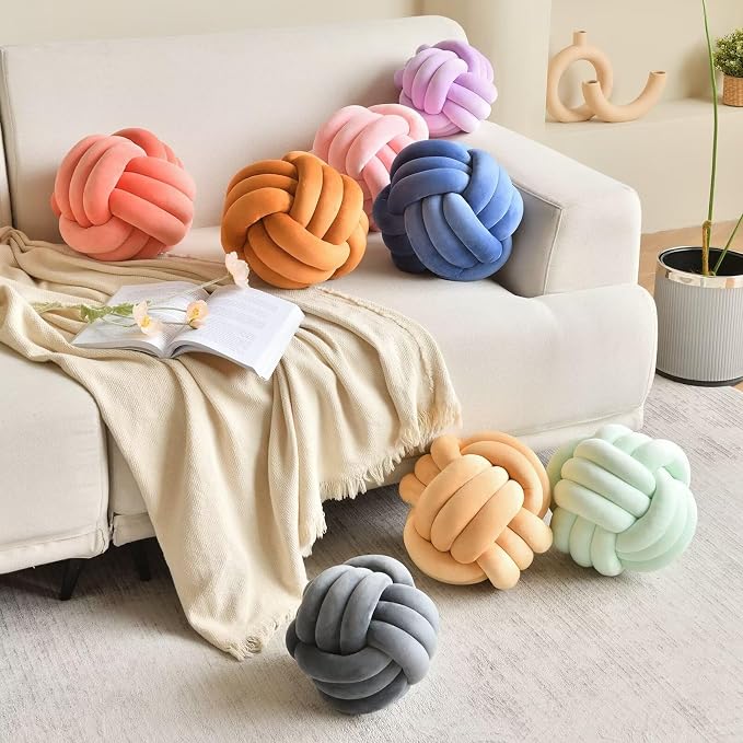 Decorative Throw Knot Pillow Ball - Image 3
