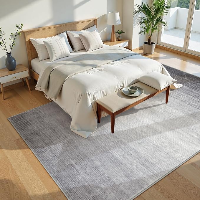 Wonnitar 4x6 Washable Grey Rug for Bedroom, Modern Ombre Area Rug for Living - Image 8
