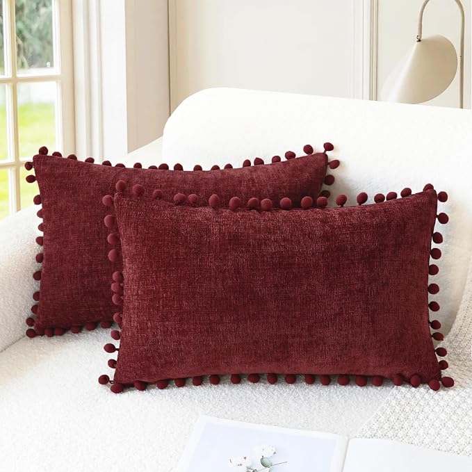 CaliTime Christmas Throw Pillow Covers Decorative 20 X 12 Inches Pack of 2 Cozy by CaliTime