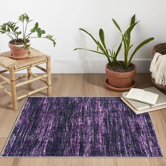 2x3 Modern Abstract Rug for Entryway, Washable Non-Slip Kitchen Rugs, Low-Pile - Image 2