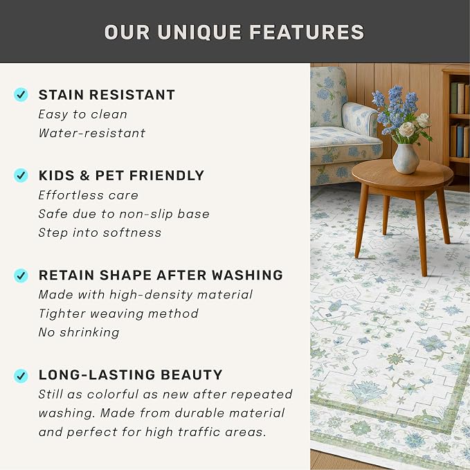 Oushak Area Rug for Bedroom 5x7 - Image 7