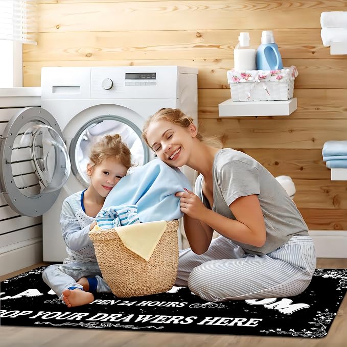 Zoke Laundry Room Rug Runner Stylish Non-Slip Laundry Room Mat 20"x59" - Image 3