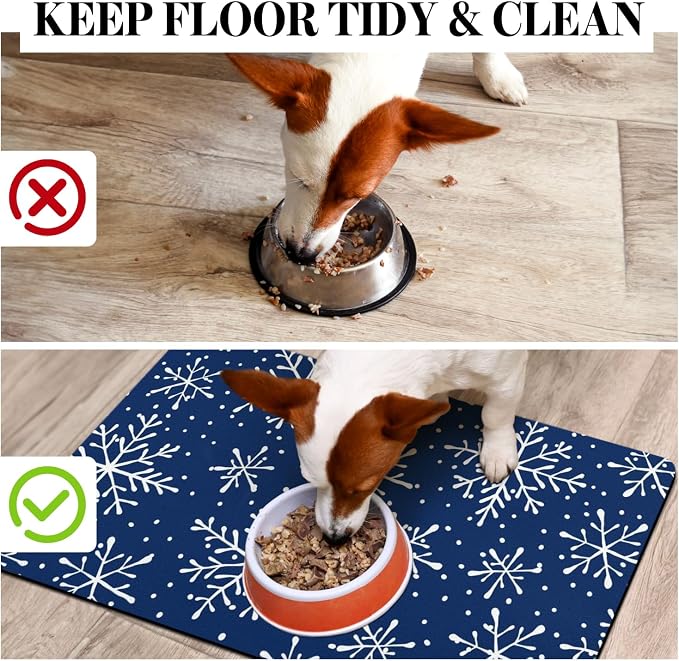 Dog Food Mats for Floors, Absorbent Dog Bowl Mat for Food and Water Dispenser - Image 3