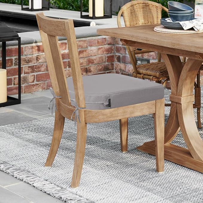 idee-home Outdoor Chair Cushions Set of 2, Thick 17" x 17" x 3" Outdoor Seat - Image 5