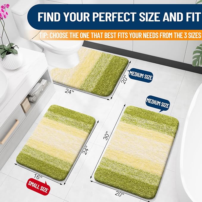 OLANLY Bathroom Rugs Mat 24x16, Extra Soft Absorbent Microfiber Bath Rugs - Image 2