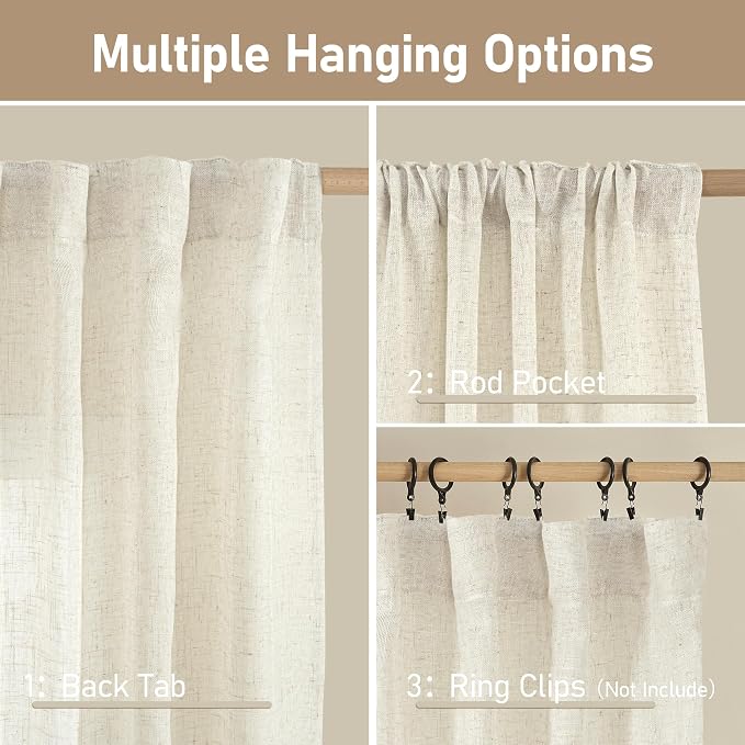 LAMIT Natural Linen Blended Curtains - Image 2