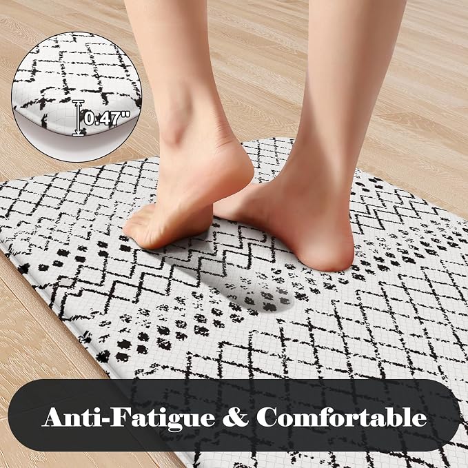 KIMODE Kitchen Mats for Floor Cushioned Anti Fatigue, Boho Kitchen Rugs Sets of - Image 3