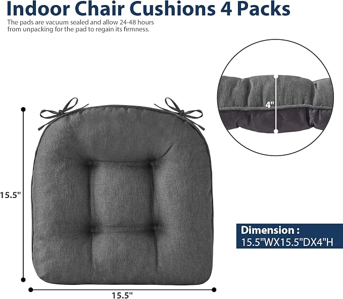 Chair Cushions for Dining Chairs, Seat Cushions for Kitchen Chairs, Indoor Seat - Image 2