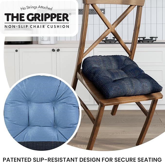 Klear Vu Gripper Overstuffed Universal Non-Slip Dining Chair Cushions - Image 5