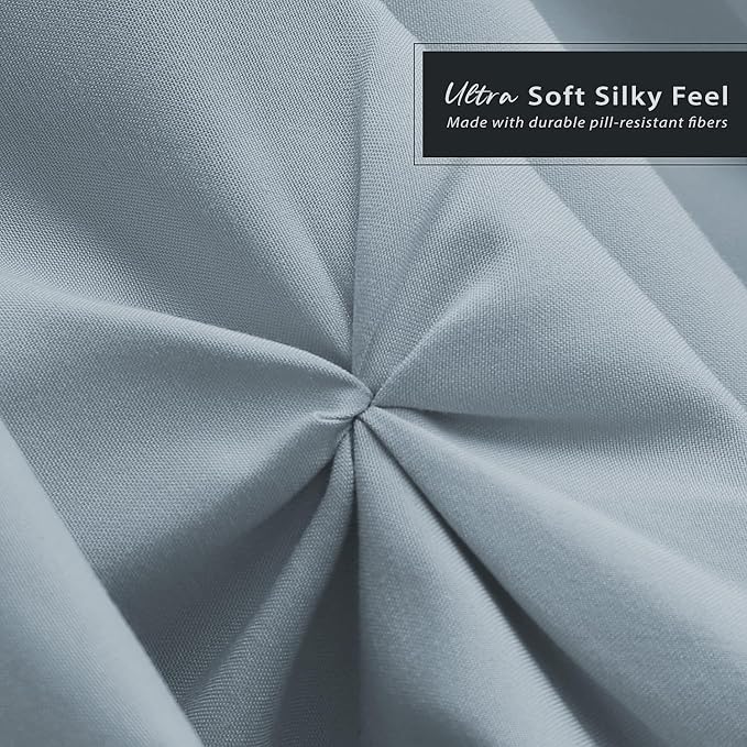 Nestl Stone Blue Bed Skirt Twin Size, Pinch Pleat Twin Bed Skirt, Hotel Quality - Image 5