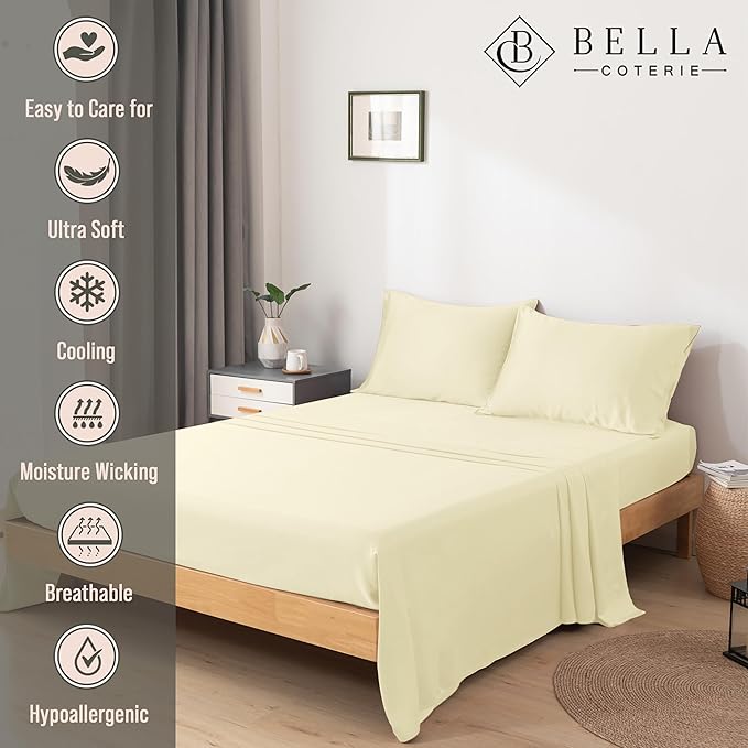 Bella Coterie Luxury Bamboo Viscose Cal King Size Sheet Set | 100% Organically - Image 2