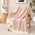 WRENSONGE Throw Blanket Cationic Dyeing Pink Soft Cozy Fluffy Warm Hand Made by WRENSONGE