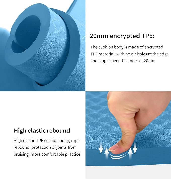 nuveti Large Exercise Mat - 15mm/20mm/30mm Thick Yoga Mat | Workout Mat - Image 5
