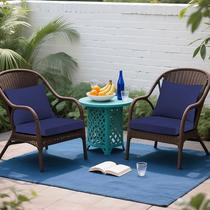 Outdoor Seat Cushion Set 24 x 24 In, Water-Resistant & Fade-Resistan, Patio - Image 2