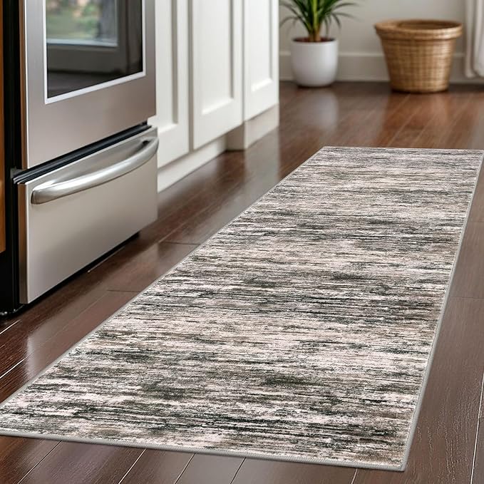 2x5 Modern Abstract Runner Rug for Hallways, Non-Shedding Washable Rug for - Image 2