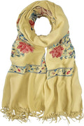 Urban CoCo Women's Embroidered Tassel Long Shawl Oversize Scarf Wraps by UrbanCoCo