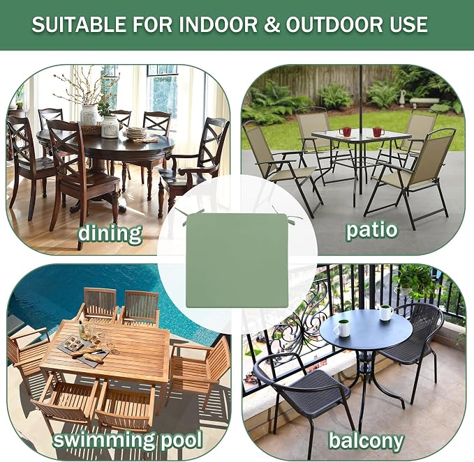 Outdoor Chair Cushions Set of 2: Waterproof & Fade Resistant Deep Seat Cushion - Image 7