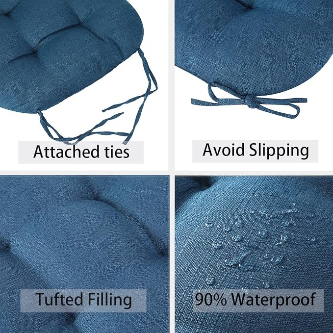 FUNHOME Outdoor Chair Cushions 19 x19 Inch, Water Resistant Tufted Seat - Image 3