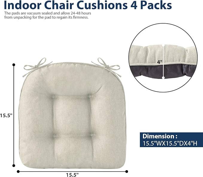 Chair Cushions for Dining Chairs, Seat Cushions for Kitchen Chairs, Indoor Seat - Image 2
