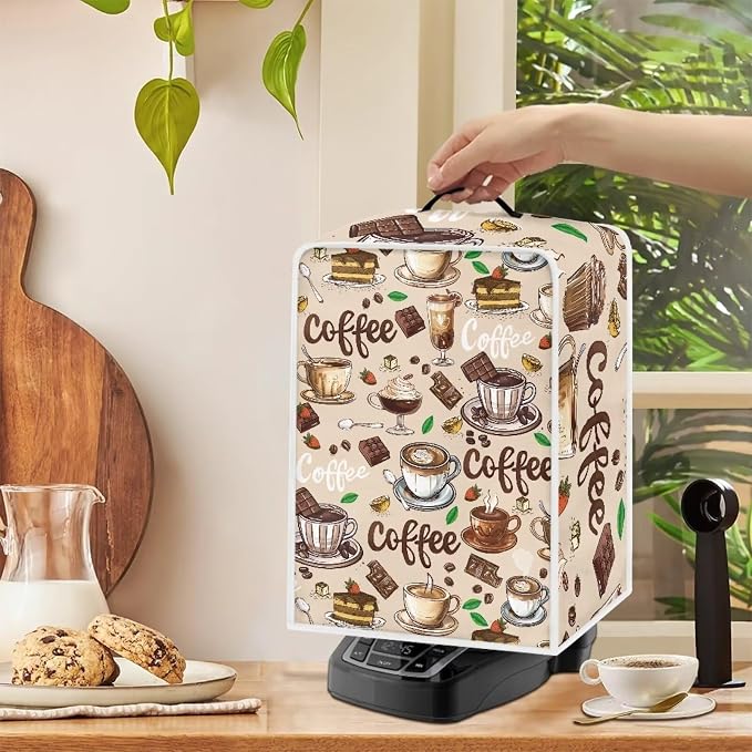 Mumeson Coffee Cup Design Coffee Maker Cover Stain Resistant Washable Covers - Image 3