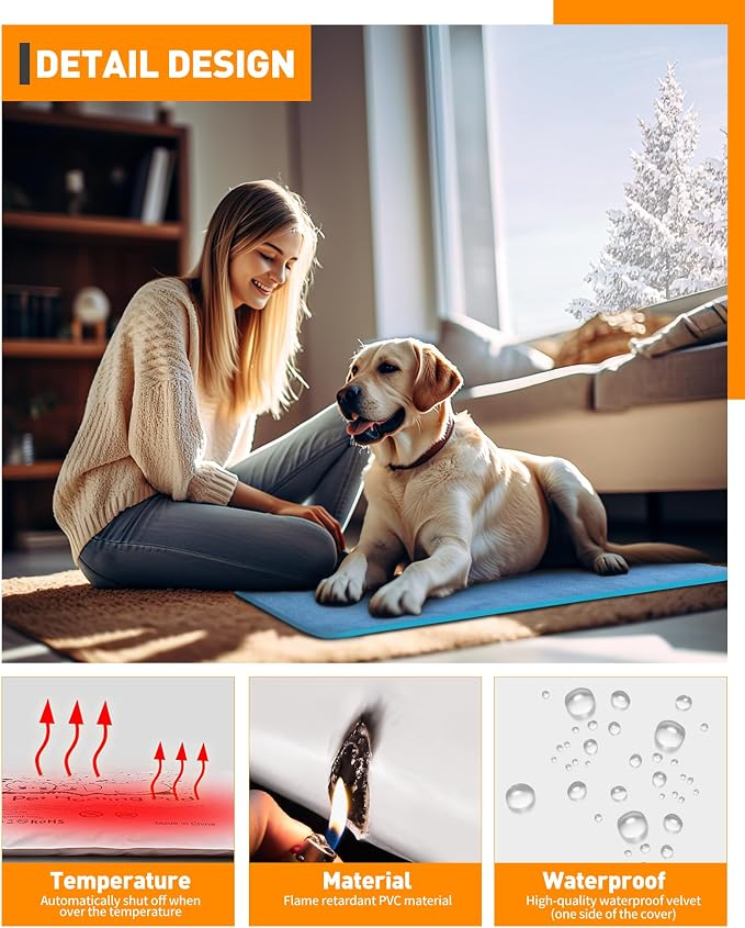 PETNF Pet Heating Pad Temperature Adjustment Anti-bite Puppy - Image 4