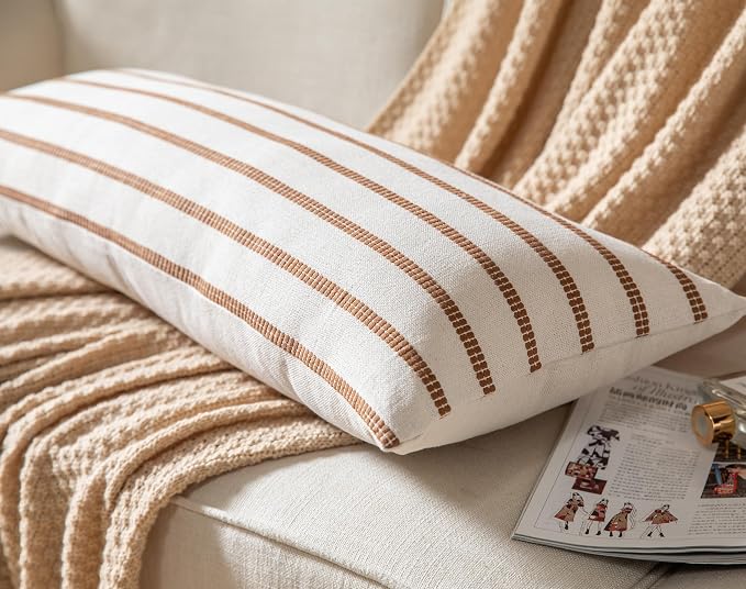 Caflife Boho Lumbar Throw Pillow Cover 14X36 Long Soft Farmhouse Decorative - Image 4