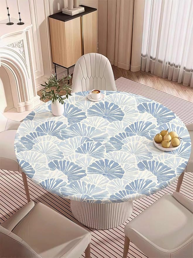 Fitted Round Tablecloth with Elastic Edge – Washable, Wrinkle-Free Table Cover - Image 7