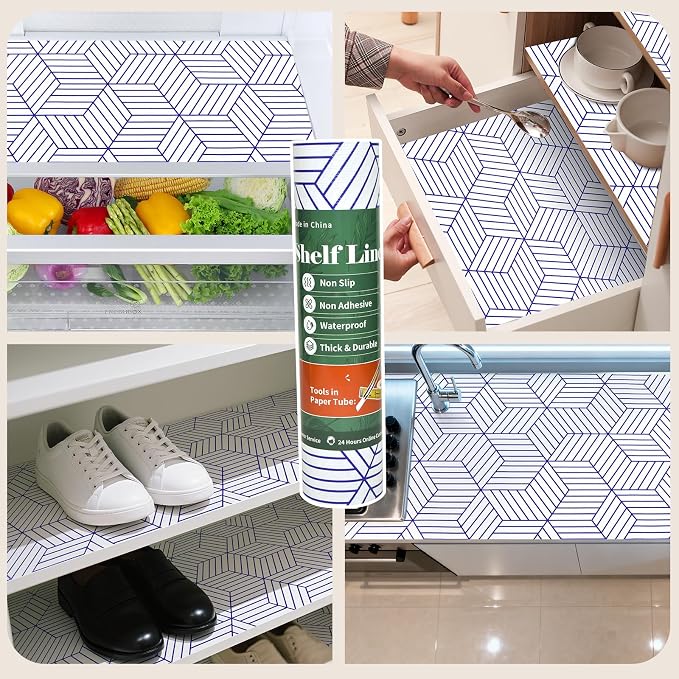 Shelf Liners for Kitchen Cabinets 17.3in x 20FT, Non Adhesive Cabinet Liner - Image 9