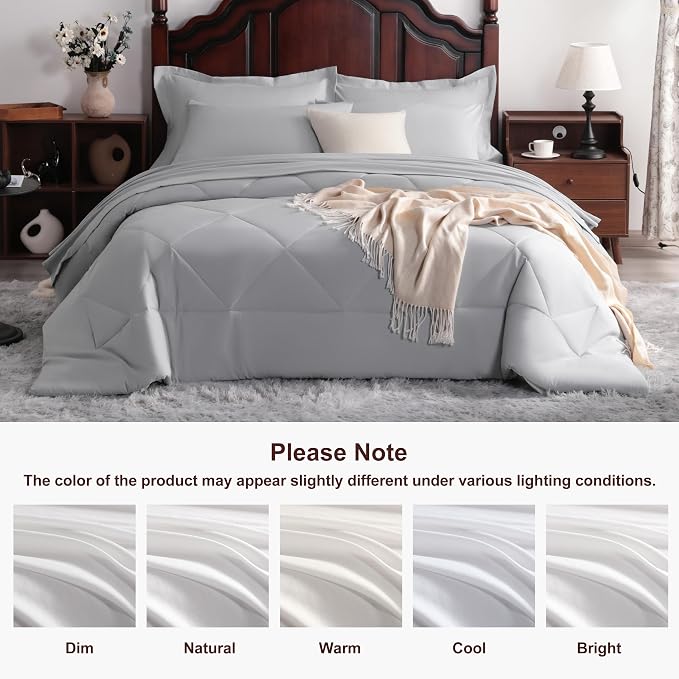 NTBAY King Comforter Set with Sheets, 7 Pieces Soft and Breathable King Bedding - Image 8