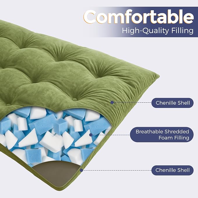 MAXYOYO Japanese Floor Mattress Full Size, Thick Chenille Tatami Mat Sleeping - Image 9