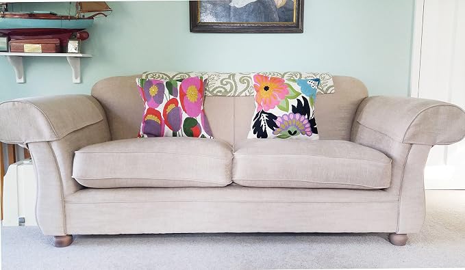 Daisy Floral Pillow Cover Hand Embroidered Flower Throw Pillowcase Traditional - Image 3