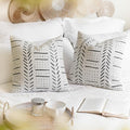 BlissBlush Off White Decorative Throw Pillow Covers 20X20, Boho Farmhouse by BlissBlush