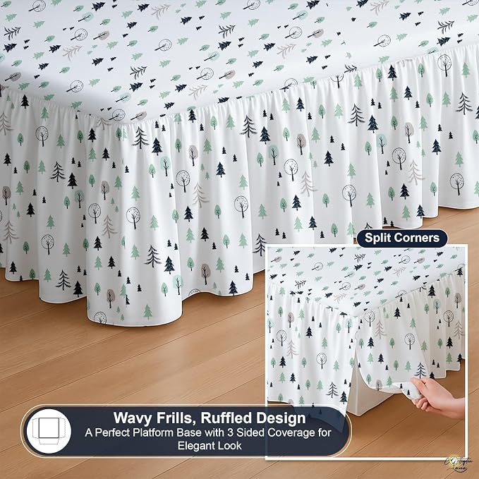 Cottington Lane Ruffled Bed Skirt Twin Size - Image 7