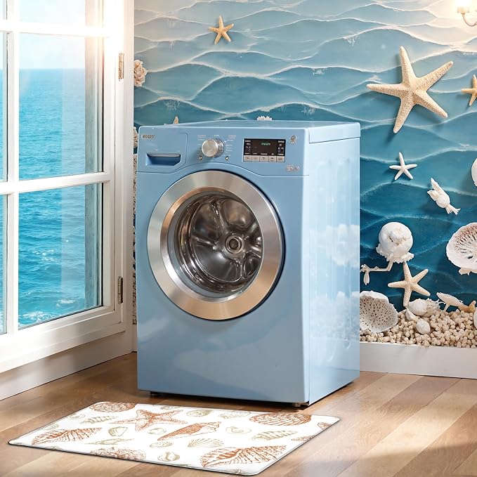Kitchen Mats for Floor Cushioned Anti Fatigue Sets of 2 Beach Theme Kitchen - Image 8