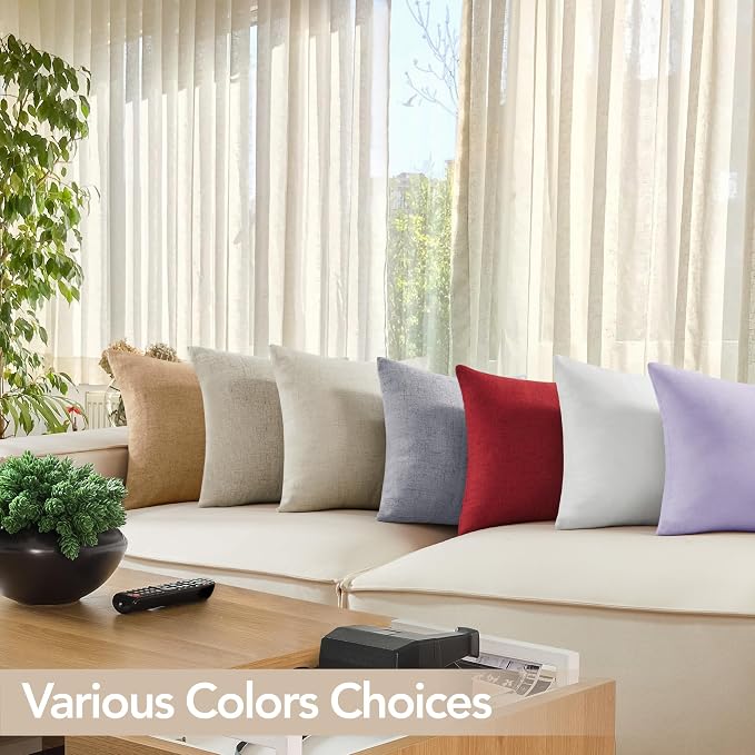 Deconovo Textural Faux Linen Throw Cushion Case Pillow Cover - Image 3