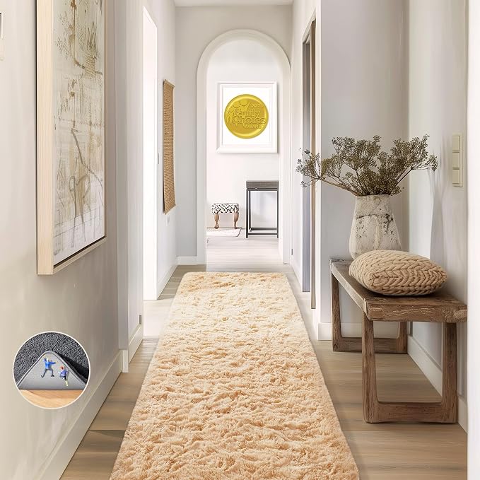 Ophanie 2x8 Runner Rug for Hallway, Upgrade Non-Slip Fluffy Soft Bedside Rugs by Ophanie