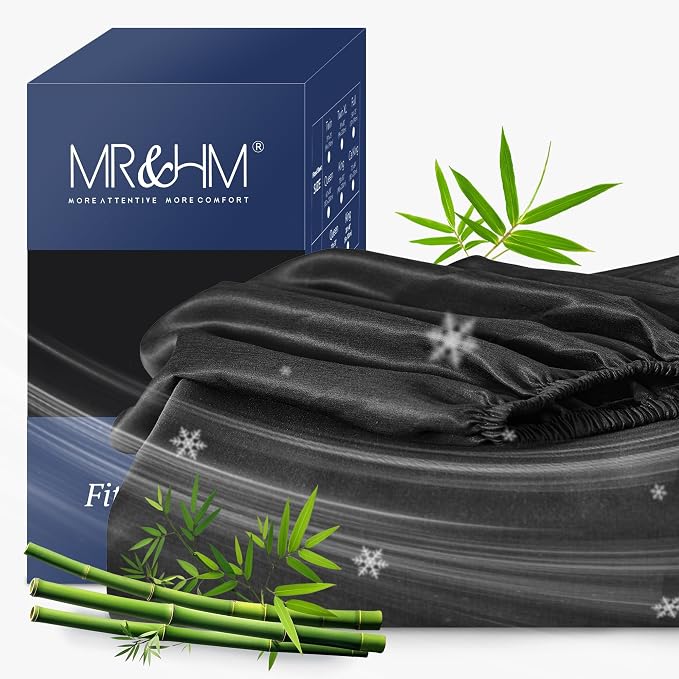 MR&HM Full Fitted Sheet Only, Ultra-Soft Rayon Derived from Bamboo & Polyester by MRHM