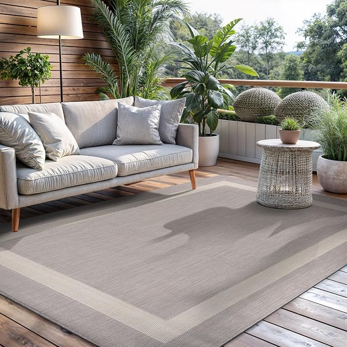 CAMILSON Outdoor Rug 5x7, Modern Outside Rugs - Image 7