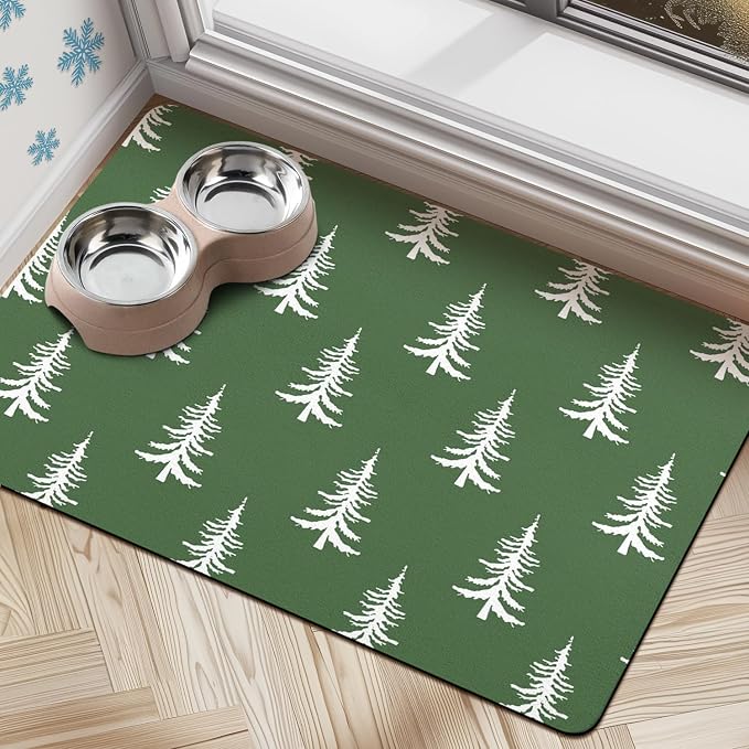 Dog Cat Food Mats for Floors, Absorbent Dog Bowl Mats for Food and Water by Cuslnox