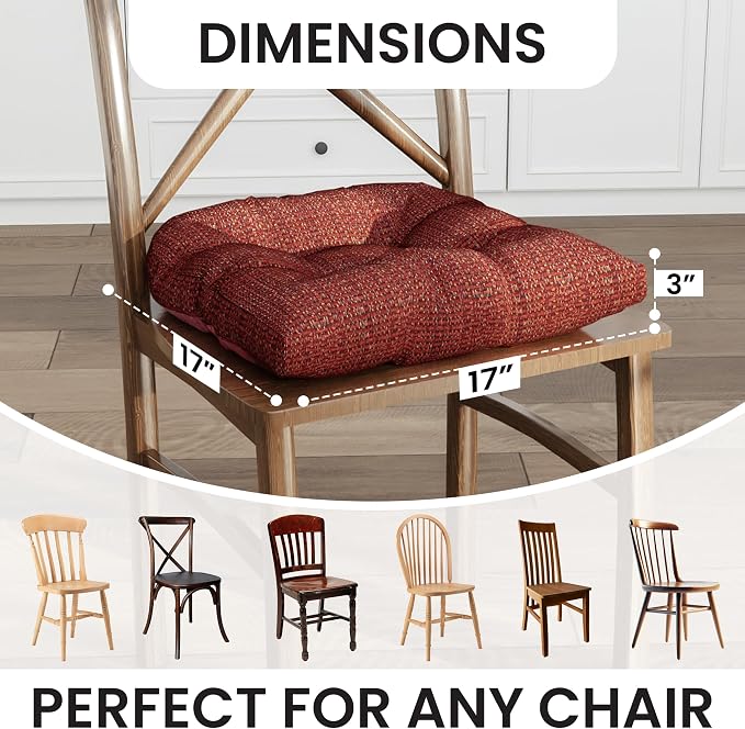 Klear Vu Gripper Overstuffed Universal Non-Slip Dining Chair Cushions - Image 3