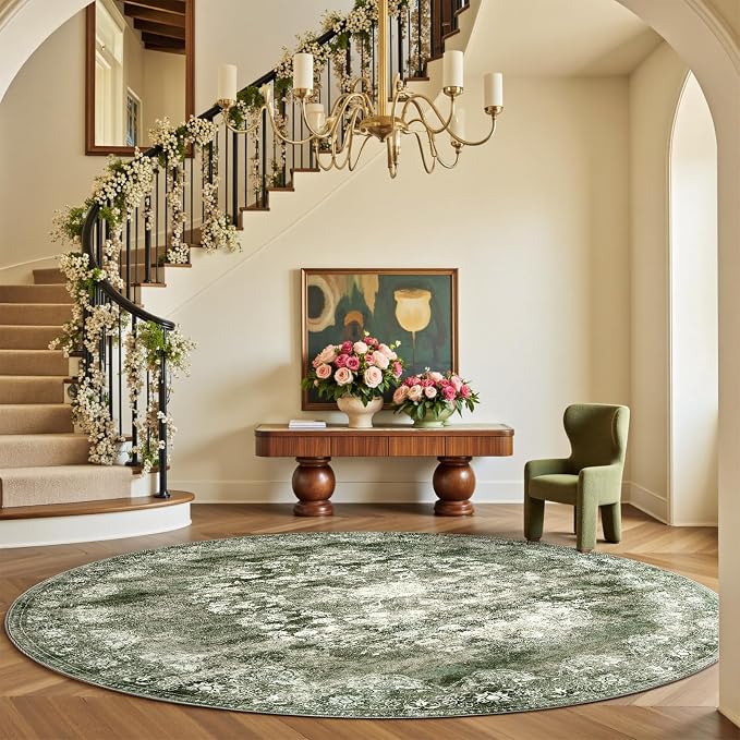 jinchan Round Rug 7ft Area Rug - Image 4