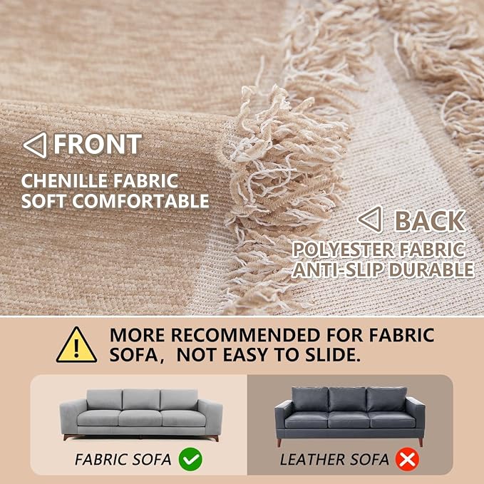 MEETSKY L Shaped Couch Covers for 2 Cushion Couch Sofa Sectional Sofa Covers - Image 3
