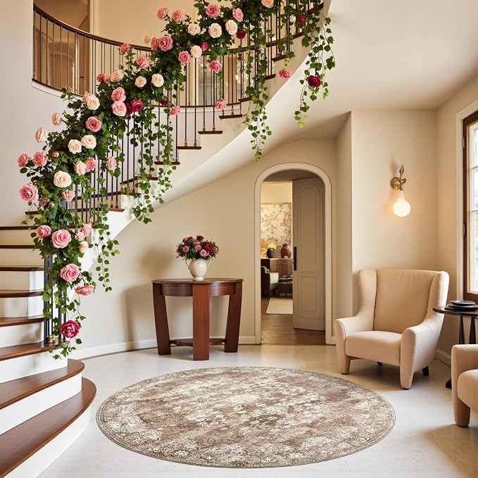 jinchan Round Rug 5ft Area Rug - Image 3