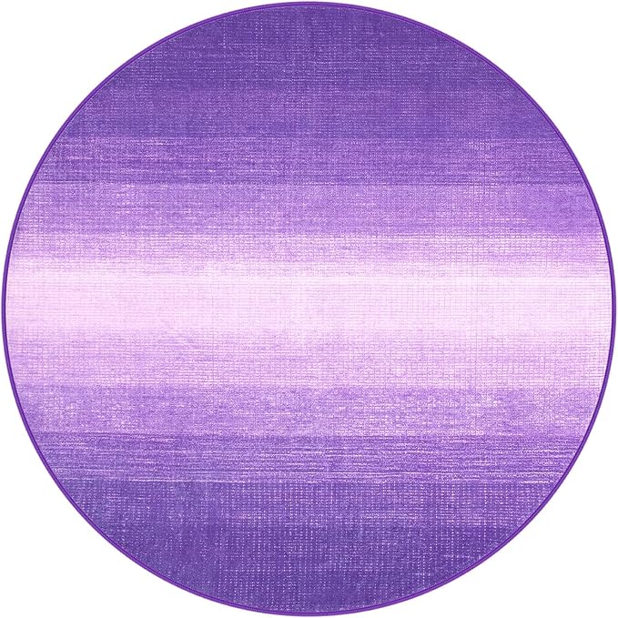 Wonnitar Modern Ombre Round Rugs 4ft, Washable Purple Bedroom Round Area Rug - Image 8