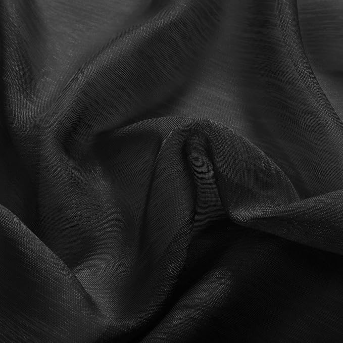 DONREN Jet Black Window Scarf Curtains - Image 7