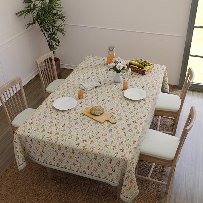 Encasa XO Rectangular 56"x94" Tablecloth | Water-Repellent Polyester Dining - Image 2