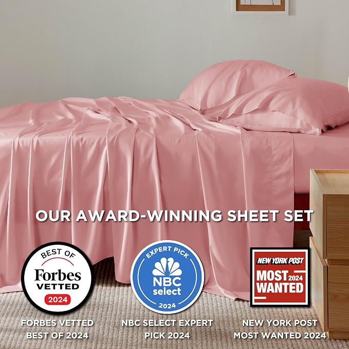 Bedsure California King Sheet Sets, Cooling Sheets, Rayon Derived from Bamboo - Image 2