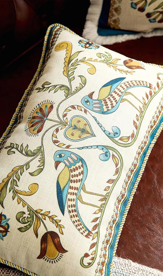 patdrea Designer Rectangle Throw Pillow Covers Set of 2, Farmhouse Blue Linen - Image 7