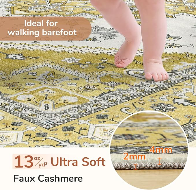 OPPODREAM Thin 6x9 Area Rugs, Washable Rug 6x9 - Image 2