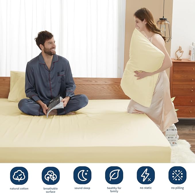 Sunflower King Fitted Sheet, 1-Piece Deep Pocket Fitted Bottom Sheet 16" - Image 5